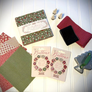 Christmas Memories Pattern with Fabric & Button Kit - Pre-order