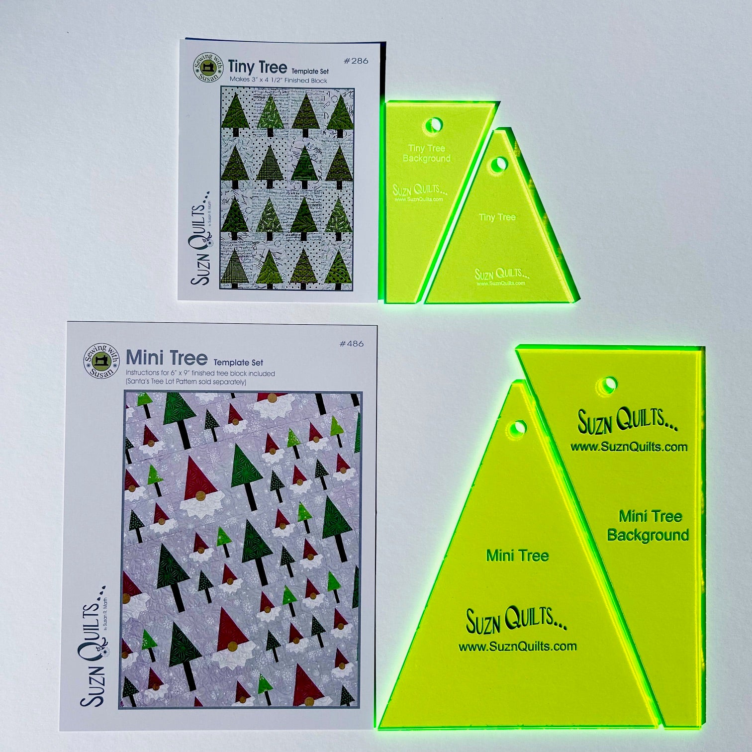 Tiny Tree & Mini Tree Template Sets Suzn Quilts